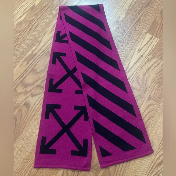 Off-White Pink Black Arrow Scarf Knit (kid) Logo Streetwear Authentic - Picture 1 of 3